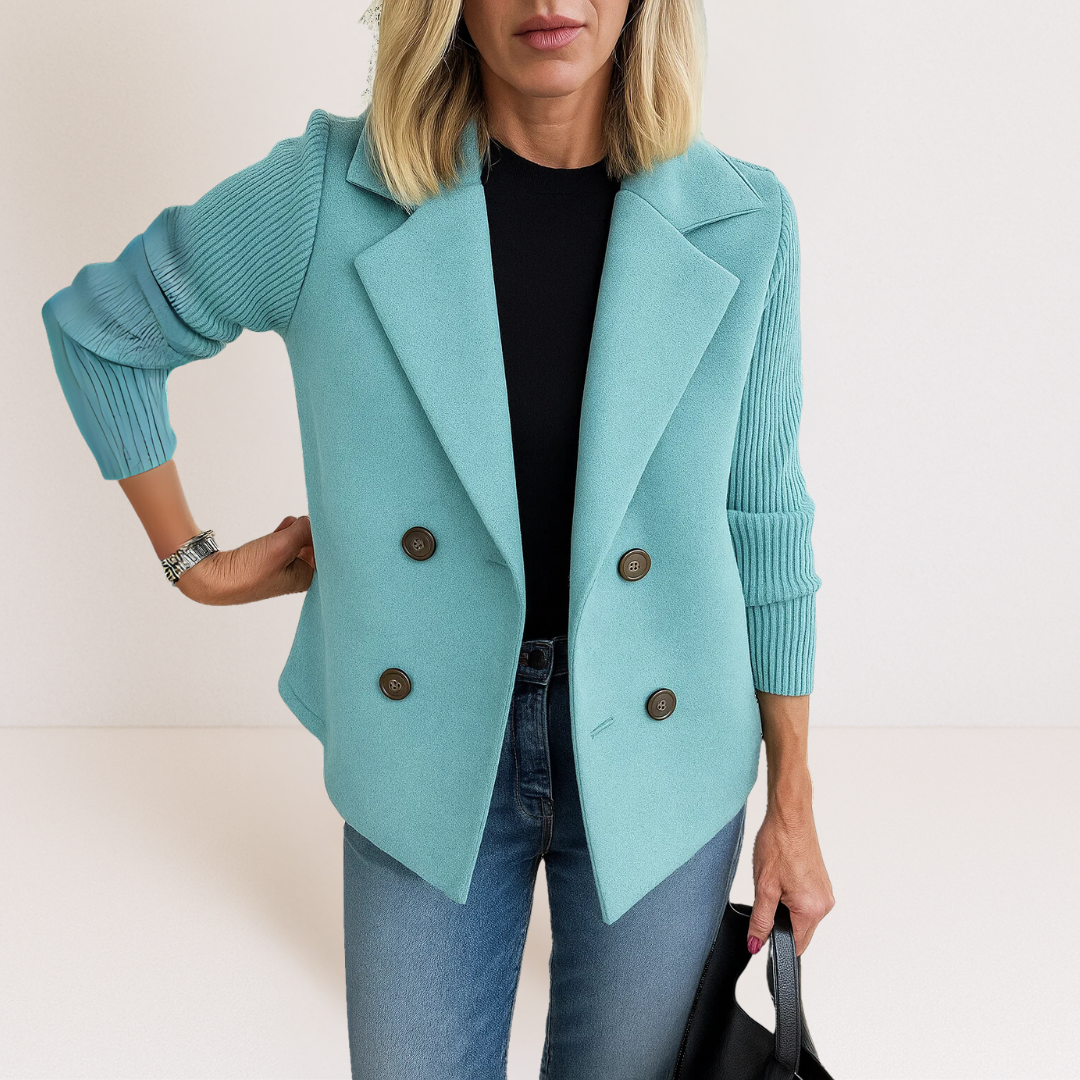 Martine™ - Elegancka Kurtka z Dzianinowymi Rękawami