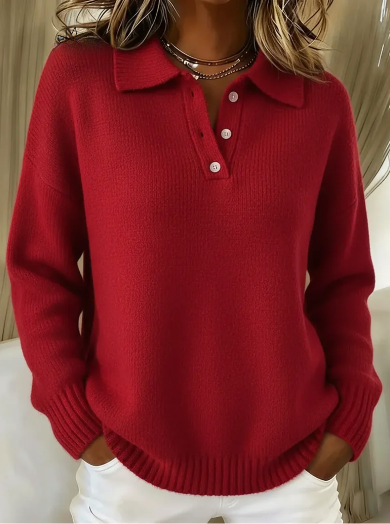 Elinor - Miękki sweter polo